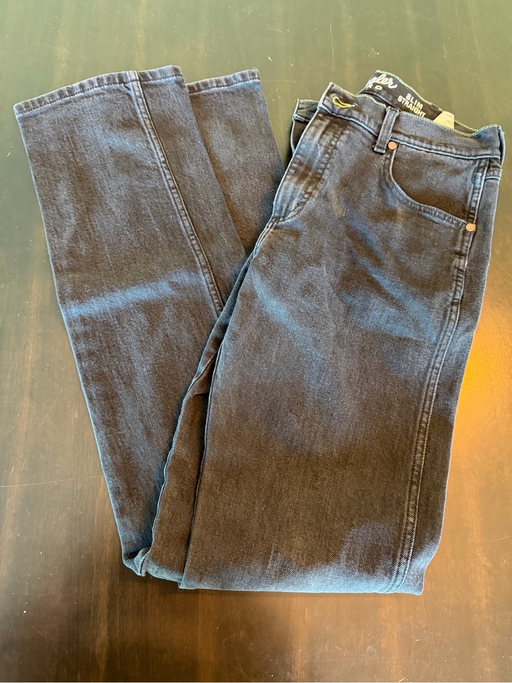 Wrangler Retro 88MWZ Slim Straight Leg Jeans Faded Black Charcoal 32x36 Cowboy